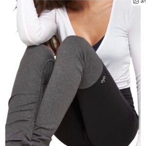 ALO Yoga Black and Heather Gray Performance Leggings